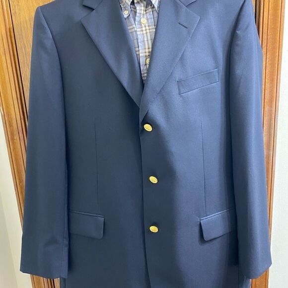 346 Brooks Brothers Navy Blue Gold Button Blazer - Picture 2 of 8